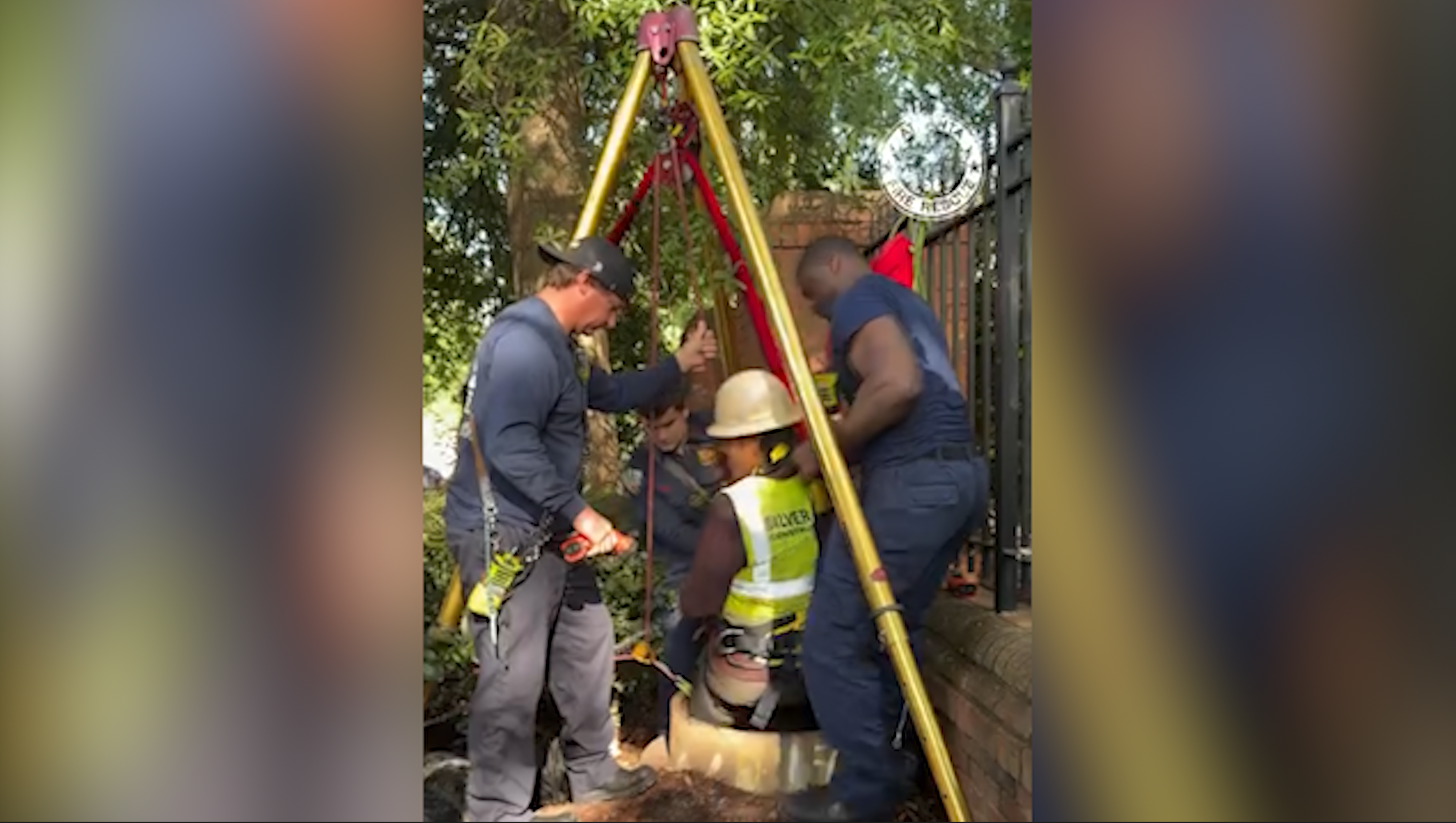 VIDEO: Worker rescued after falling from ladder inside 20-foot deep manhole  — WESH 2 Orlando, Oviedo Community news