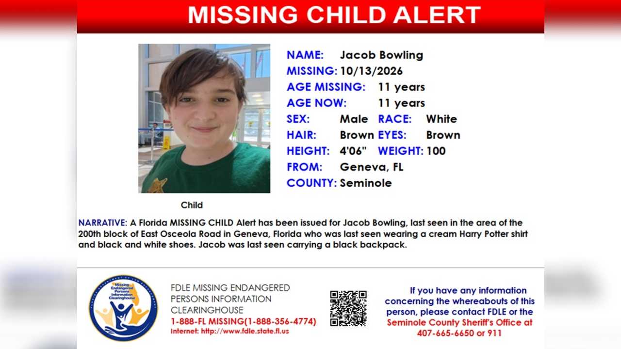 Missing child alert issued for 11-year-old Geneva boy — WESH 2 Orlando, Oviedo Community news