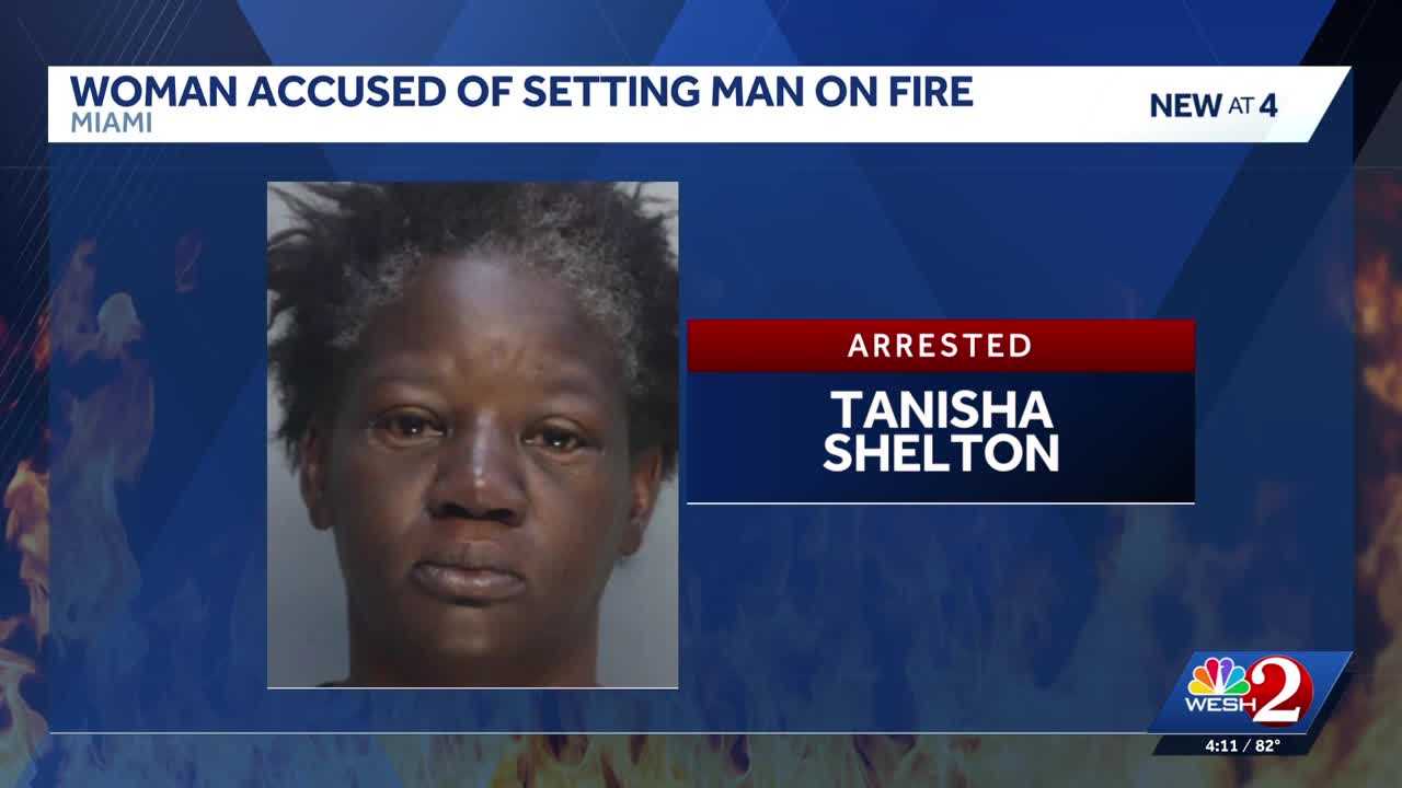 Florida woman accused of setting man on fire after asking someone to borrow lighter — WESH 2 Orlando, Oviedo Community news
