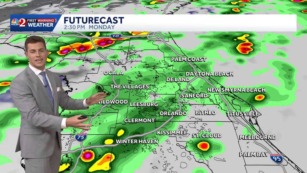 Orlando Weather: High coverage of rain continues into the work week — WESH 2 Orlando, Oviedo Community news